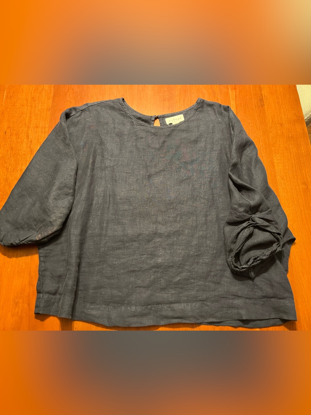 Women’s Navy Linen Shirt